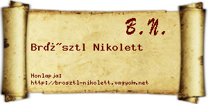 Brösztl Nikolett névjegykártya